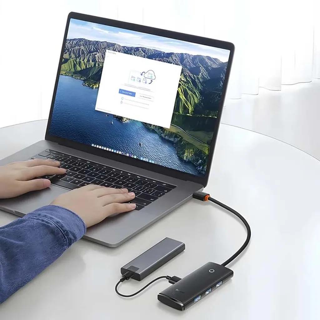 هاب 4 پورت USB 3.0 بیسوس مدل Lite Series WKQX030001 BS-OH012 - تصویر 3