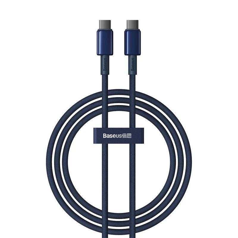 کابل USB-C بیسوس مدل Tungsten Gold 100W طول 1 متر - تصویر 1