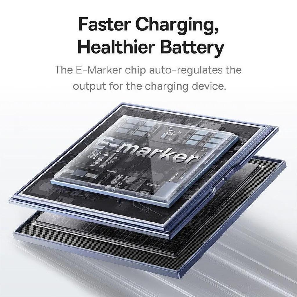 کابل USB-C بیسوس مدل Tungsten Gold 100W طول 1 متر - تصویر 6