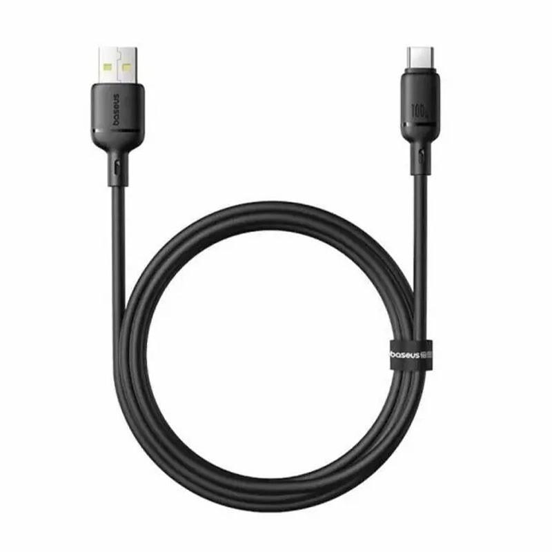 کابل تبدیل USB به USB-C بیسوس مدل Silky Series طول 1 متر - تصویر 1