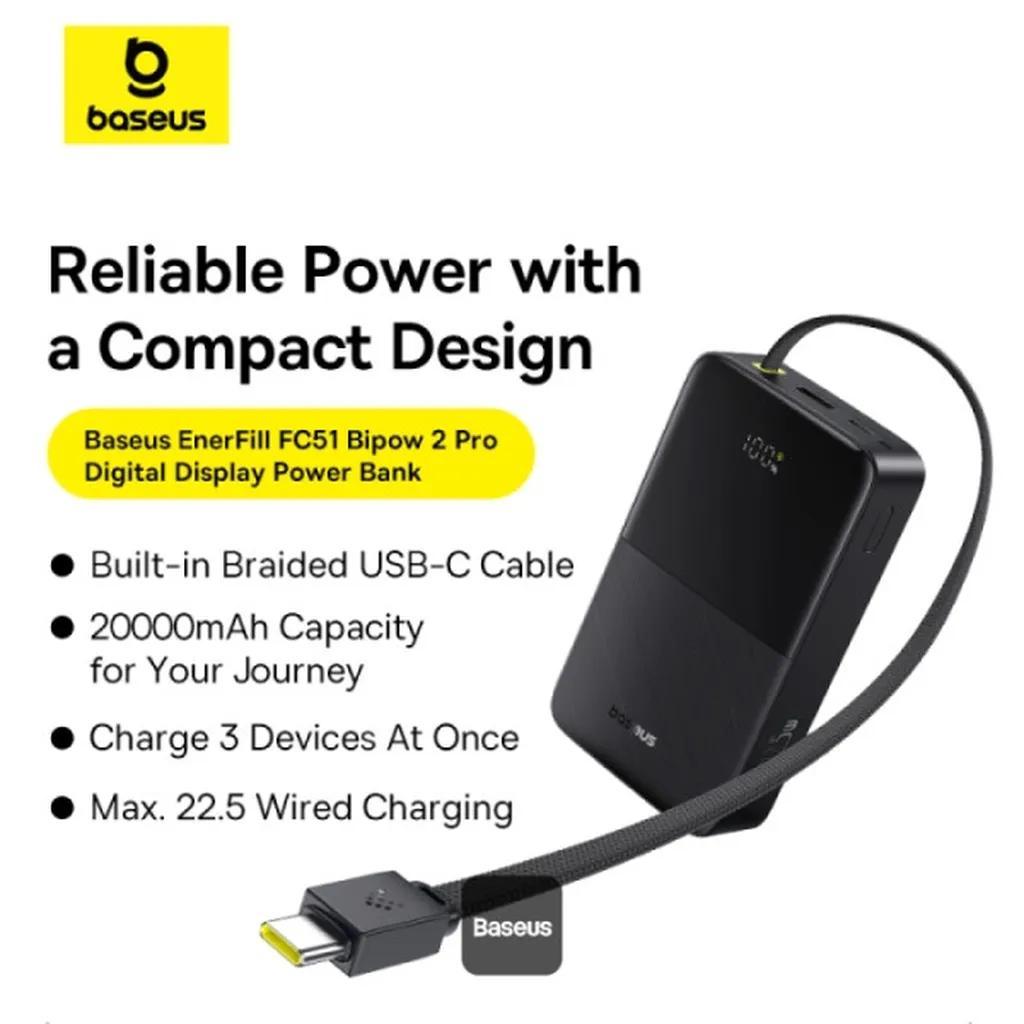 پاوربانک بیسیم 22.5 وات بیسوس مدل EnerFill FC51 Bipow2 Pro E0027700 ظرفیت 20000 میلیآمپرساعت - تصویر 7