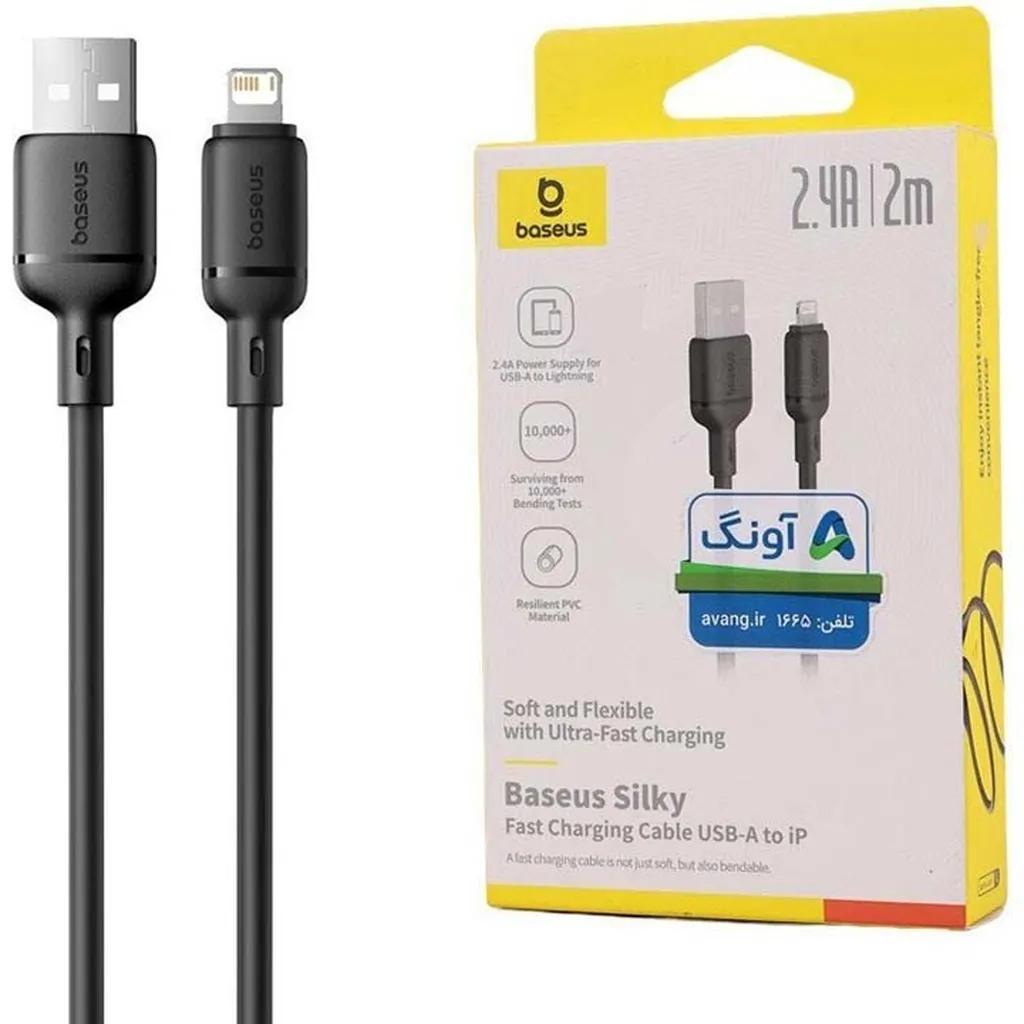 کابل تبدیل USB-A به لایتنینگ بیسوس مدل Silky P10377702113-01 طول 2 متر - تصویر 3