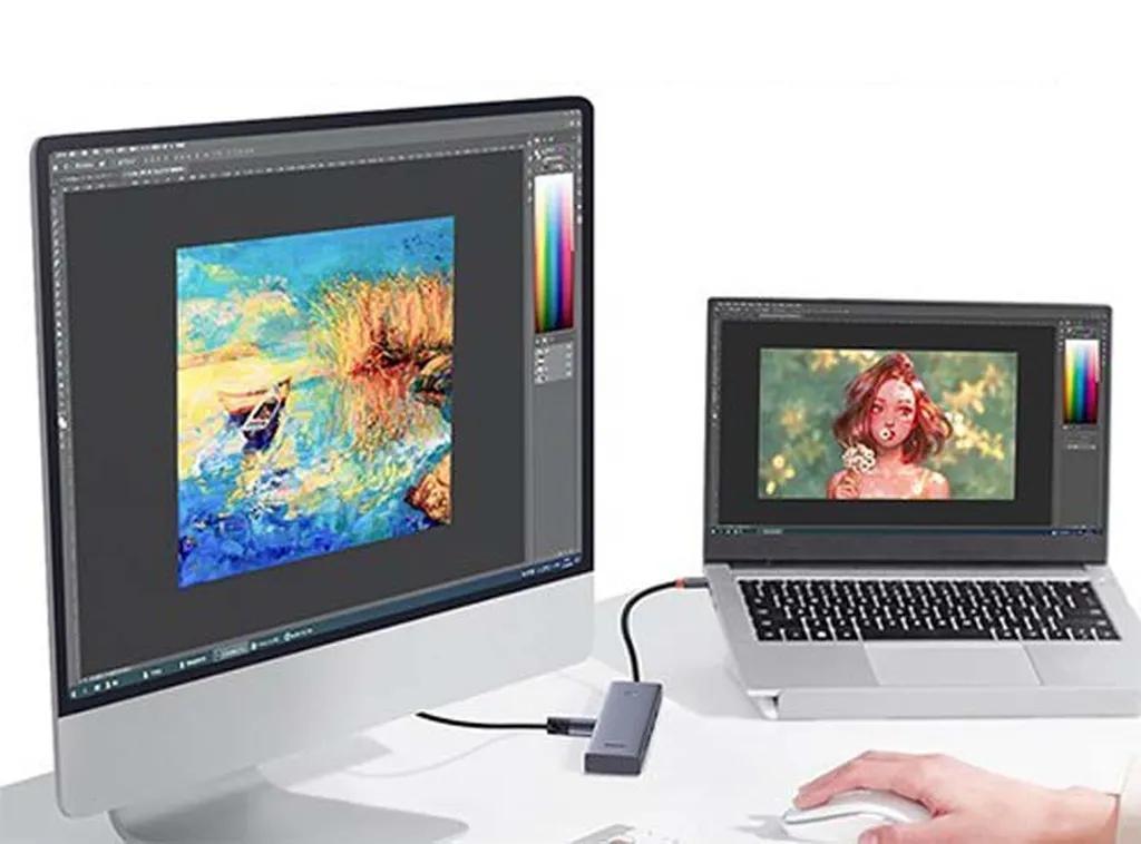هاب 5 پورت USB-C بیسوس مدل UltraJoy Series BS-OH180 - تصویر 3
