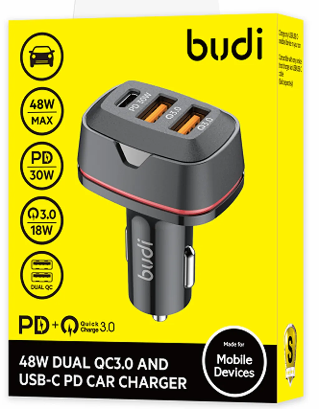 شارژر فندکی 20 وات بودی مدل CC627TB - تصویر 2