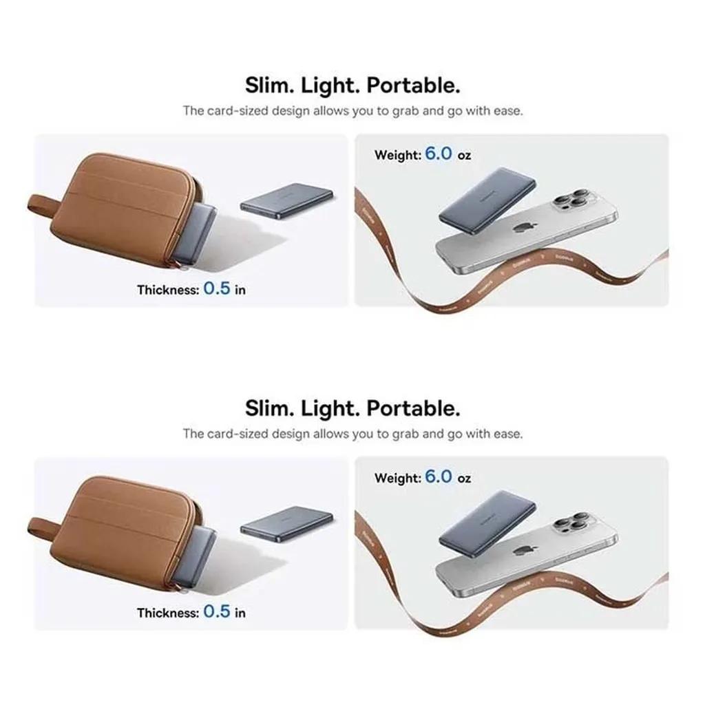 پاوربانک 27 وات بیسوس مدل PicoGo Ultra-Slim Qi2 ظرفیت 10000 میلیآمپرساعت - تصویر 3
