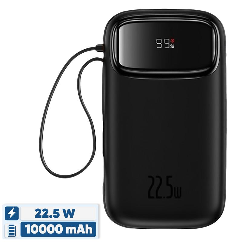 پاوربانک 22.5 وات بیسوس مدل 22.5W QPow2 Dual Cable ظرفیت 10000 میلی آمپر ساعت - تصویر 1