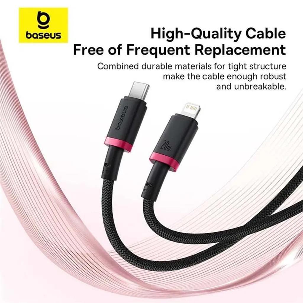 کابل تبدیل USB-C به لایتنینگ بیسوس مدل Dura Series 20W طول 1 متر - تصویر 4