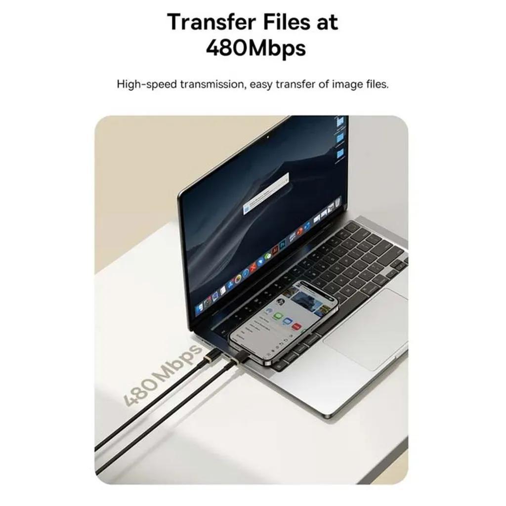 کابل تبدیل USB-C به لایتنینگ بیسوس مدل Dura Series 20W طول 1 متر - تصویر 8