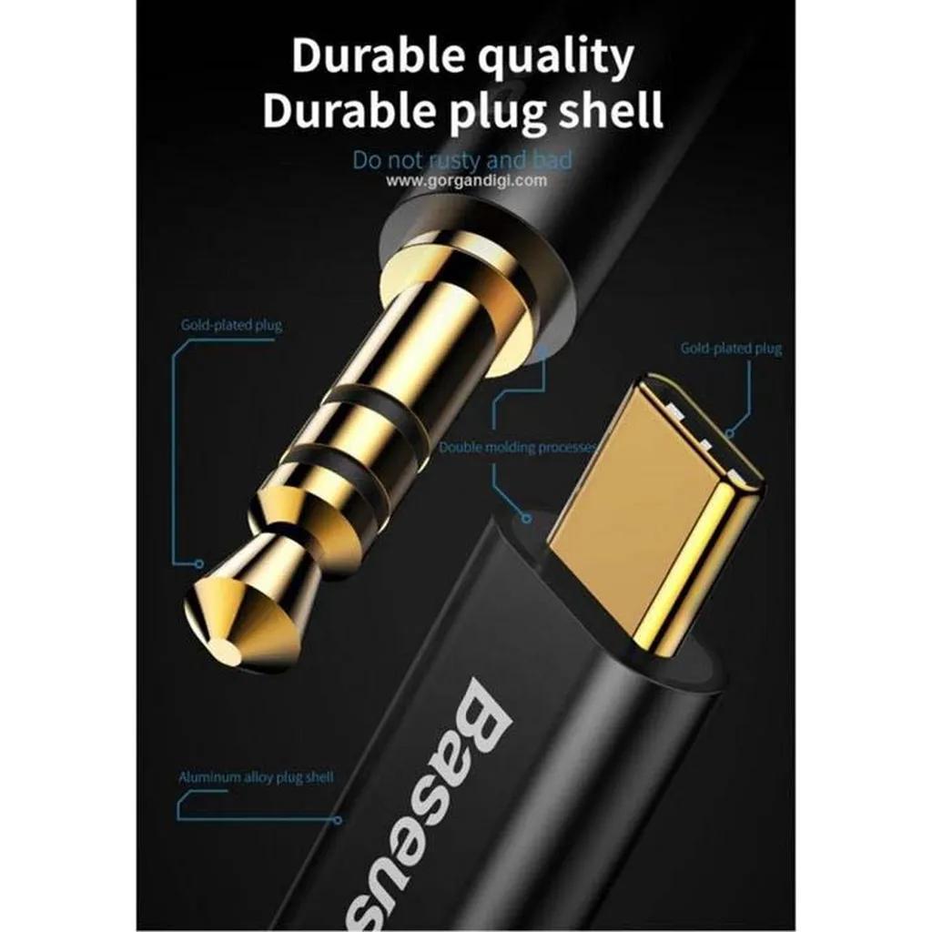 کابل تبدیل USB-C به AUX باسئوس مدل CAM01-M01-BA طول 1.2 متر - تصویر 7