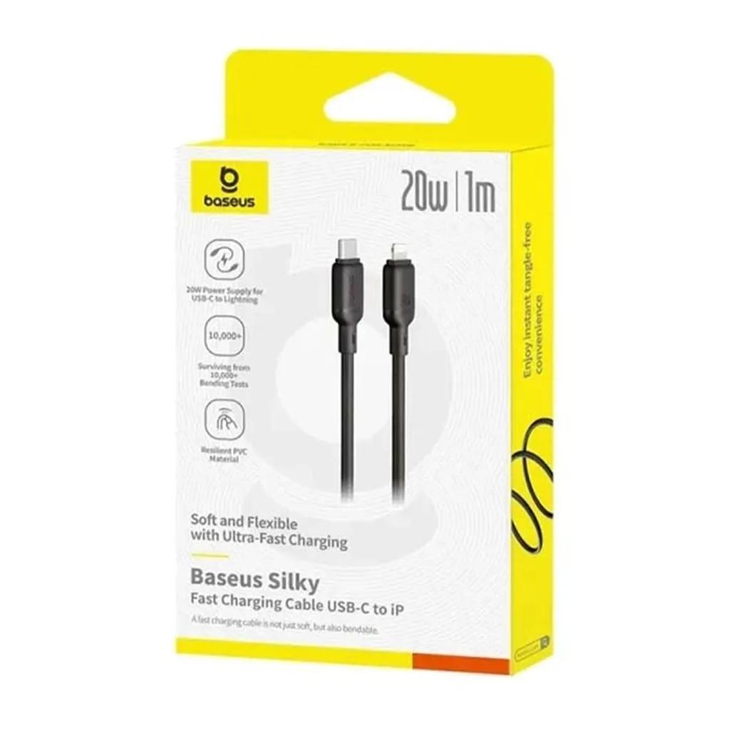 کابل تبدیل USB-C به لایتنینگ بیسوس مدل Silky P10377700313-00 طول 1 متر - تصویر 3
