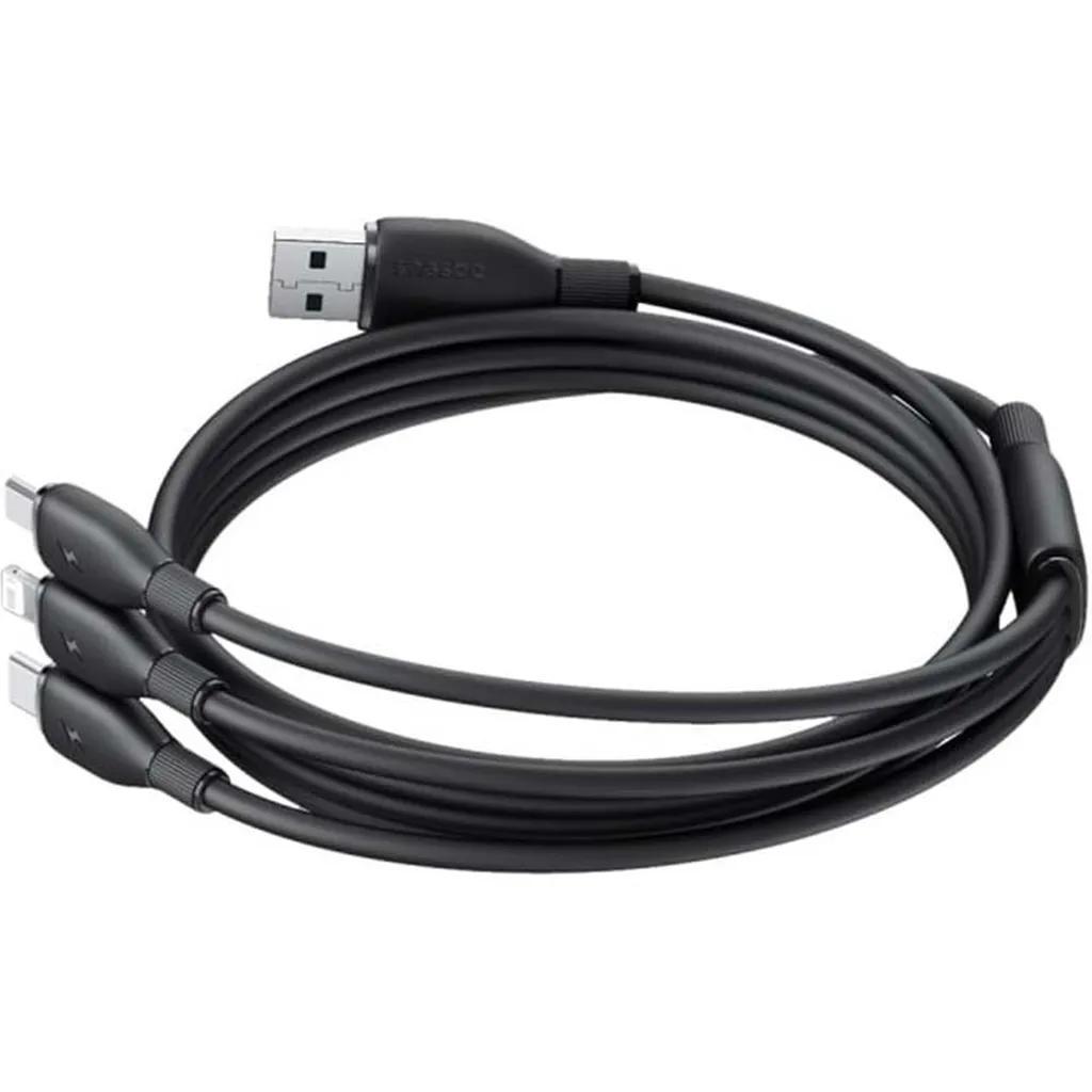 کابل تبدیل USB به لایتنینگ/USB-C/micro-USB بیسوس مدل Ultra-Fast 3.5A طول 1.3 متر - تصویر 5