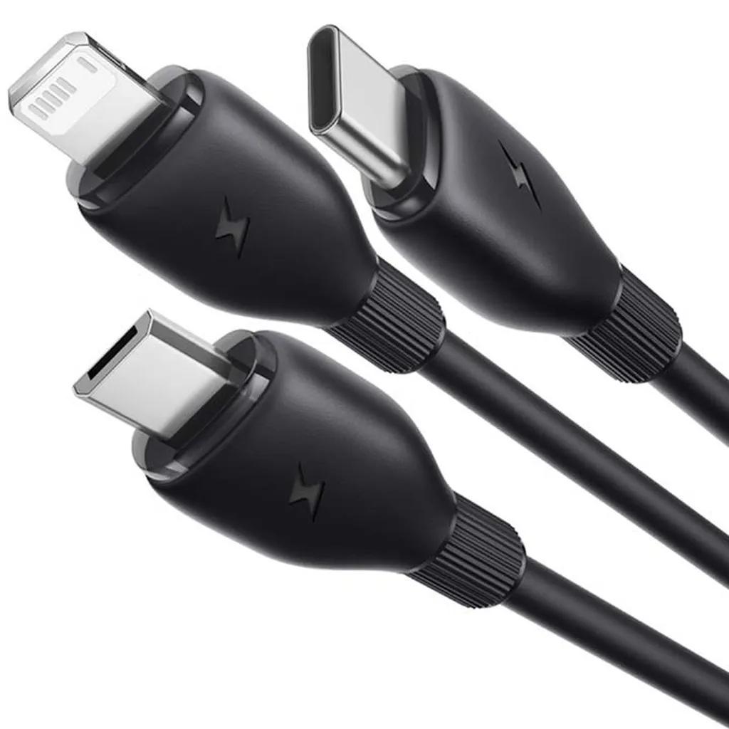 کابل تبدیل USB به لایتنینگ/USB-C/micro-USB بیسوس مدل Ultra-Fast 3.5A طول 1.3 متر - تصویر 6