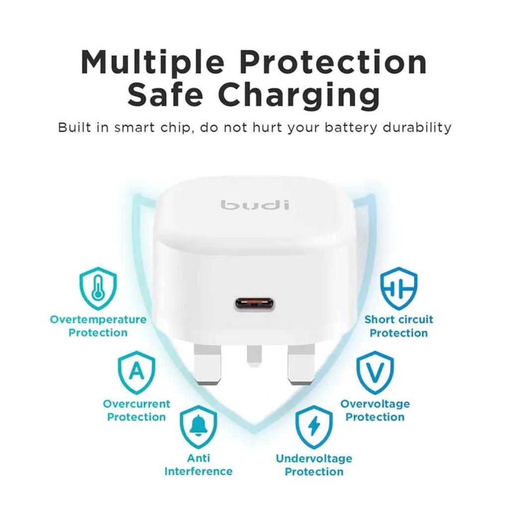 آداپتور شارژر 20 وات بودی مدل AC339VEW به همراه کابل تبدیل USB-C - تصویر 4