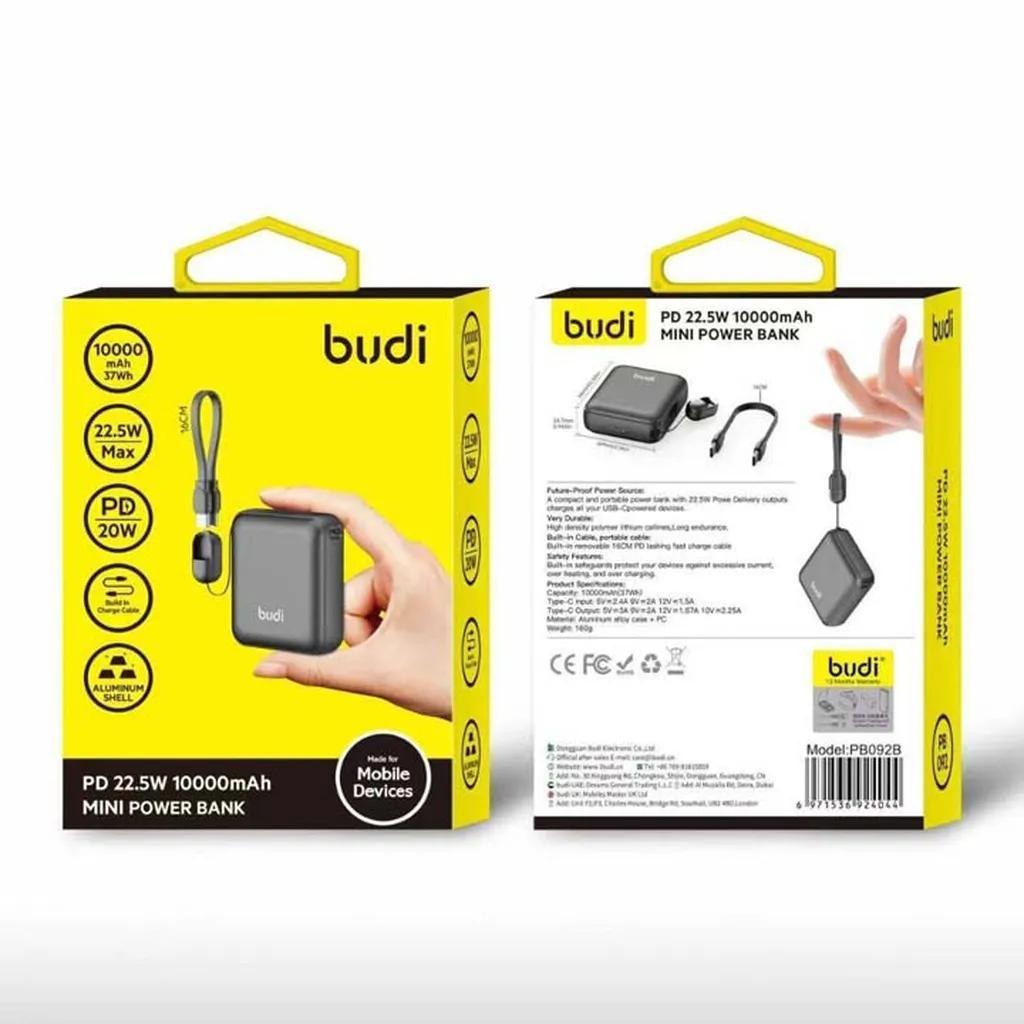 پاوربانک 22.5 وات بودی مدل PB092B ظرفیت 10000 میلی‌آمپرساعت به همراه کابل تبدیل USB-C - تصویر 2