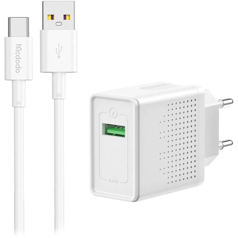 شارژر دیواری 18 وات مک دودو مدل CH-5750 به همراه کابل تبدیل USB-C - تصویر 1