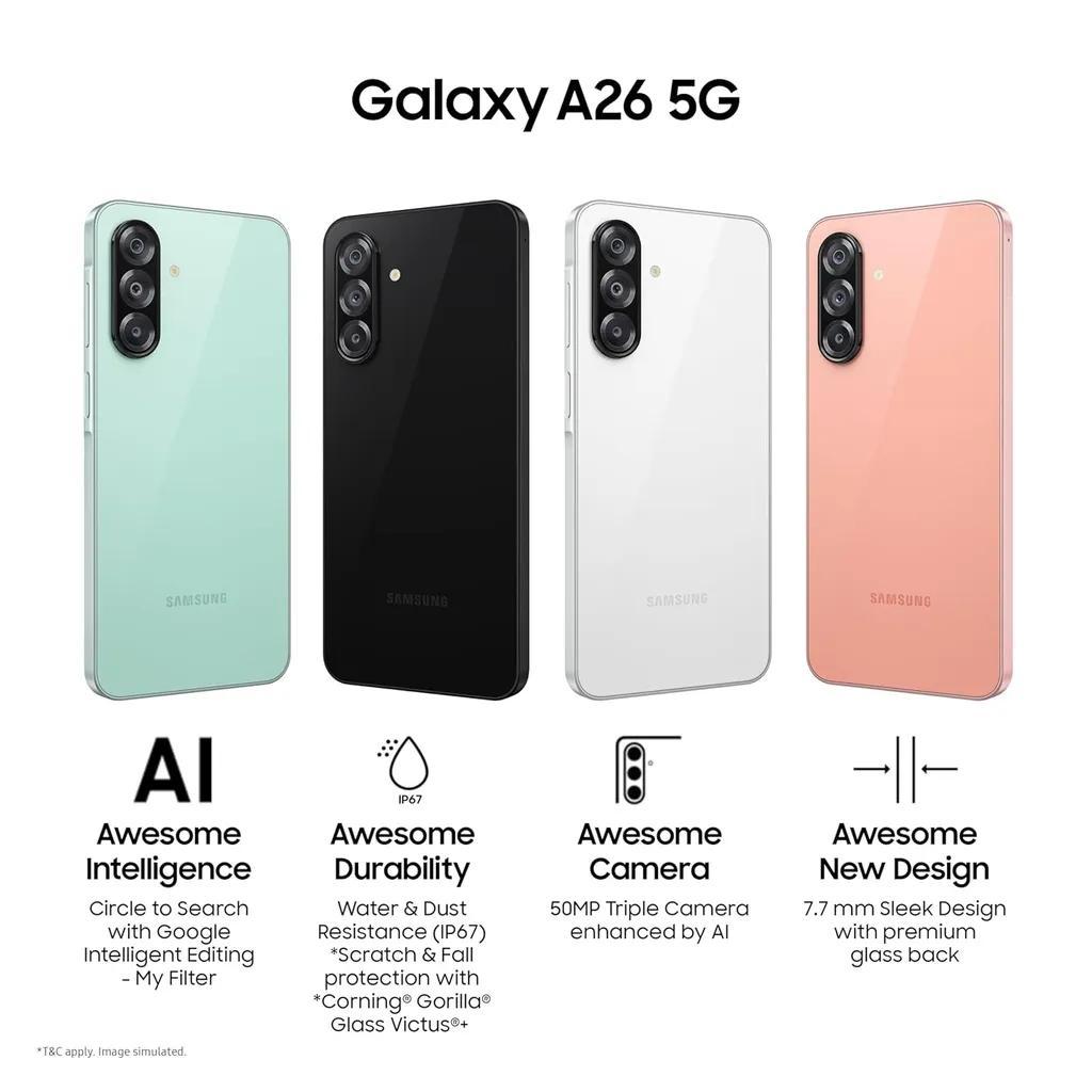 گوشی موبایل سامسونگ مدل Galaxy A26 دو سیم کارت ظرفیت 256 گیگابایت و رم 8 گیگابایت - ویتنام - به همراه شارژر 25 وات سامسونگ - تصویر 7