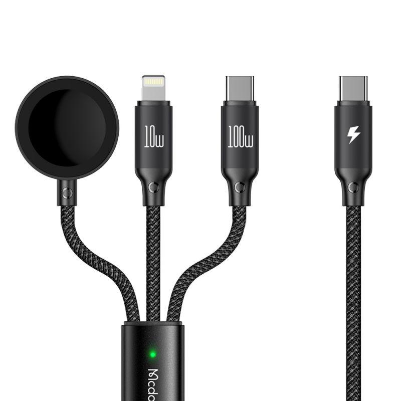 کابل تبدیل USB-C به میکرو اپل واچ/لایتنینگ/USB-C مک دودو مدل ca-4940 طول 1.2 متر - تصویر 1