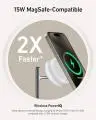 شارژر بی سیم 15 وات انکر مدل A25M3 به همراه کابل USB-C و آداپتور - بندانگشتی 5