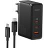 شارژر دیواری 160 وات بیسوس مدل GaN5 Pro 2C+U به همراه کابل تبدیل USB-C - بندانگشتی 1