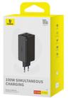 شارژر دیواری 100 وات 4 پورت بیسوس مدل GaN6 Pro به همراه کابل USB-C به USB-C - بندانگشتی 6