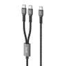 کابل تبدیل USB-C یک به دو  بودی مدل DC210C2C12B توان 65 وات طول 1.2 متر - بندانگشتی 1