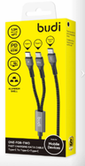کابل تبدیل USB-C یک به دو  بودی مدل DC210C2C12B توان 65 وات طول 1.2 متر - بندانگشتی 2